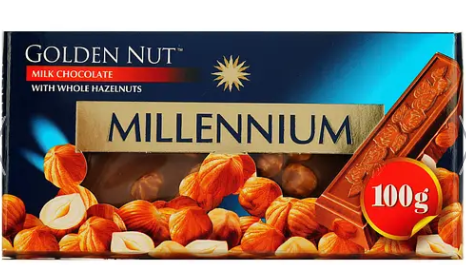 Шоколад Millennium Golden Nut молочний з горіхом 100 г